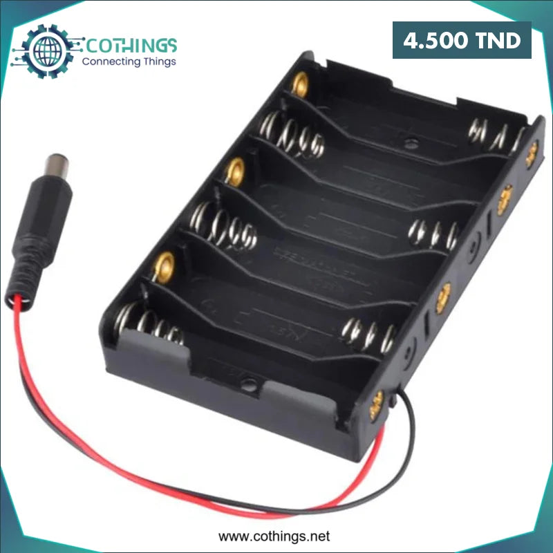 Acheter 6 x boîtier de support de piles AA, avec 4 fils DC, sans couvercle en Tunisie -  Disponible au meilleur prix sur CoThings