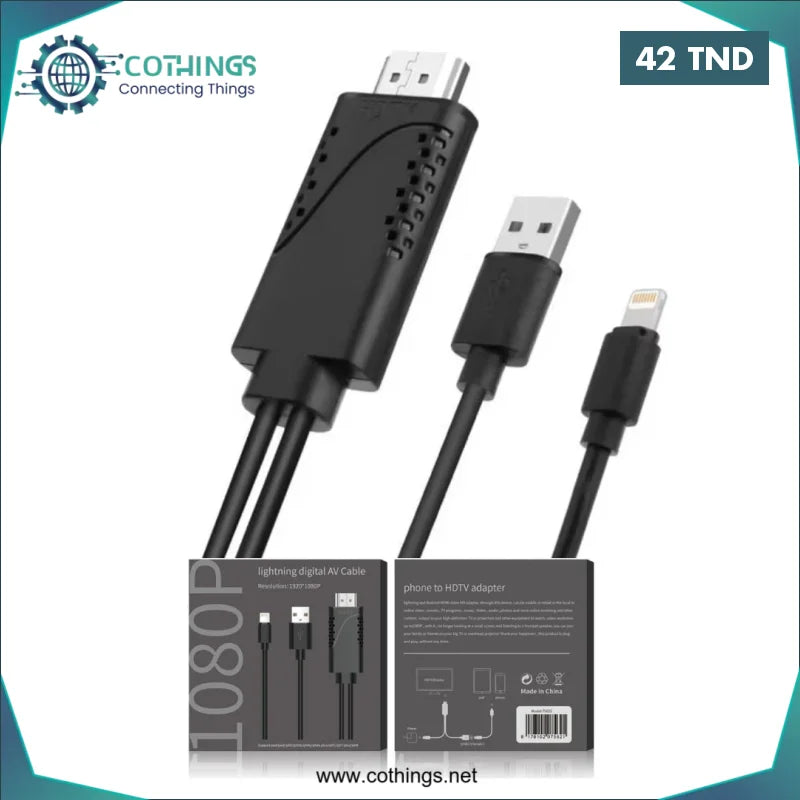 Acheter 7522A Adaptateur HDMI  iPhone en Tunisie -  Disponible au meilleur prix sur CoThings