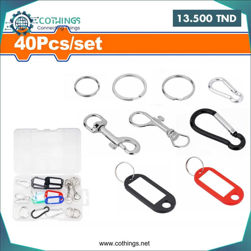 Acheter Accessoires porte-clés WADFOW 40 pièces (WKC1B01) en Tunisie -  Disponible au meilleur prix sur CoThings