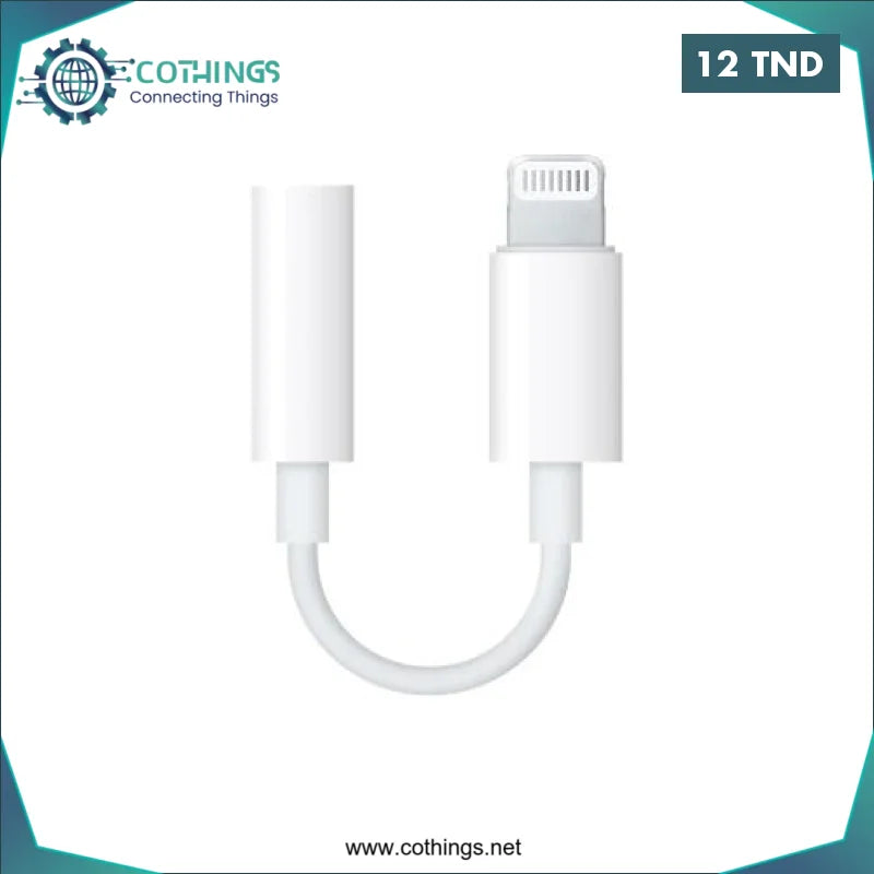 Acheter Adaptateur Apple Lightning vers Mini-Jack 3.5 mm Blanc en Tunisie -  Disponible au meilleur prix sur CoThings