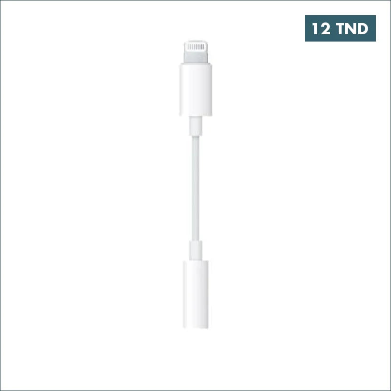 Acheter Adaptateur Apple Lightning vers Mini-Jack 3.5 mm Blanc en Tunisie -  Disponible au meilleur prix sur CoThings