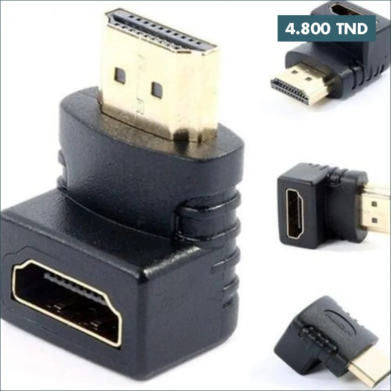 Acheter Adaptateur HDMI mâle vers HDMI femelle 90 Degré / HDMI mâle to HDMI femelle en Tunisie -  Disponible au meilleur prix sur CoThings
