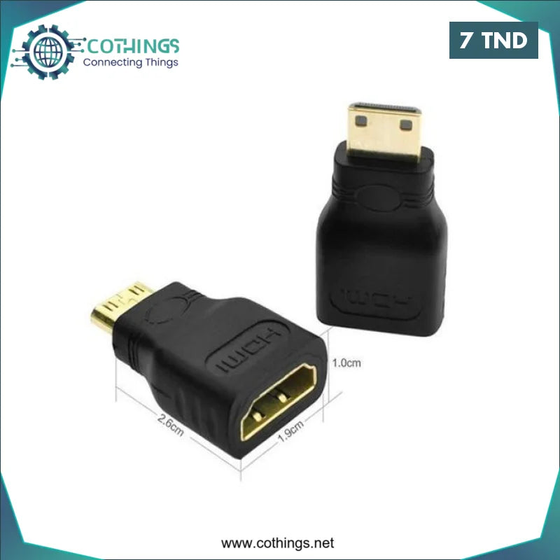 Acheter Adaptateur Mini HDMI Vers HDMI Femelle - Noir en Tunisie -  Disponible au meilleur prix sur CoThings