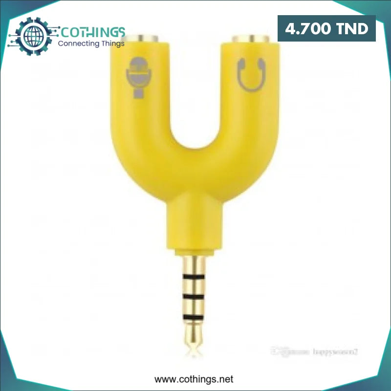 Acheter Adaptateur Mini-Jack 3.5mm 1 Mâle à 2 Femelle en Tunisie -  Disponible au meilleur prix sur CoThings