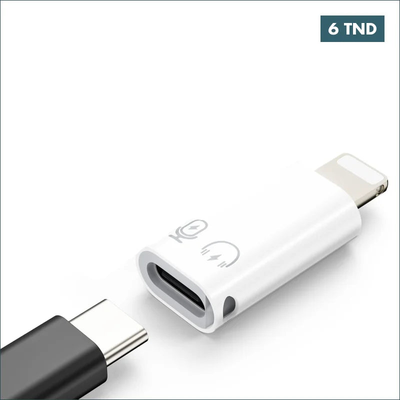 Acheter Adaptateur USB-C Femelle vers Lightning Mâle – Blanc, Compact pour iPhone et iPad en Tunisie -  Disponible au meilleur prix sur CoThings