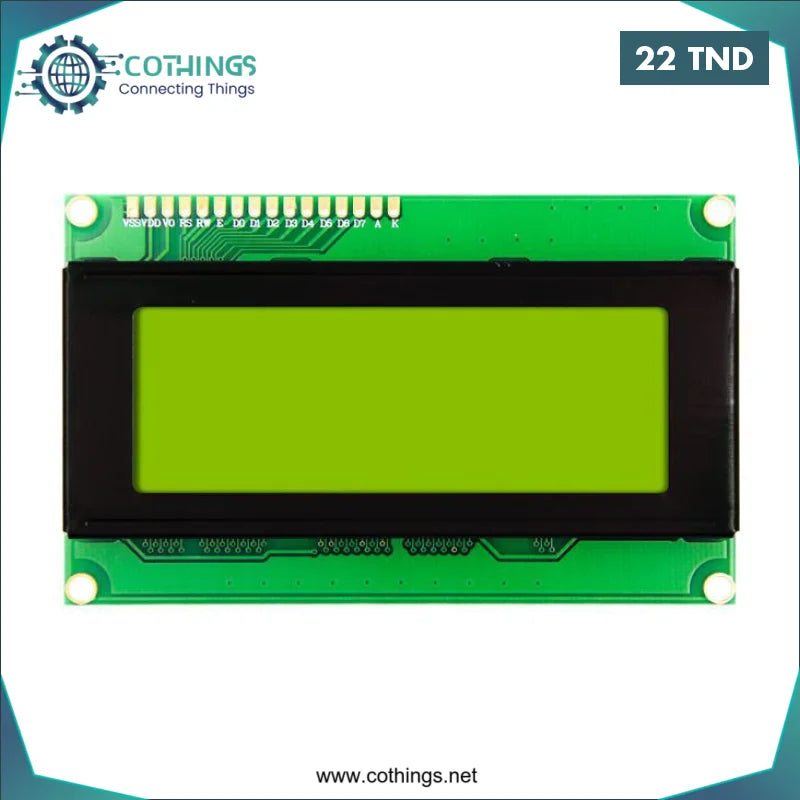 Acheter Afficheur LCD2004 Jaune Vert Rétroéclairage en Tunisie -  Disponible au meilleur prix sur CoThings