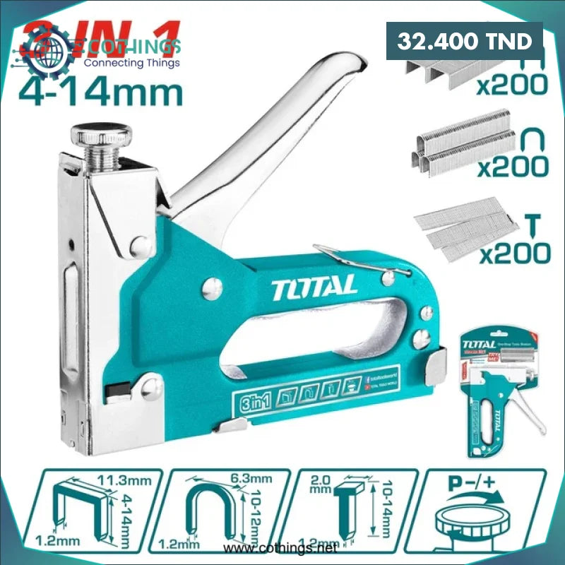 Acheter Agrafeuse Manuelle TOTAL 3 en 1 en Tunisie -  Disponible au meilleur prix sur CoThings