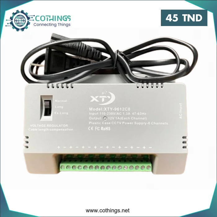 Acheter Alimentation 8A/ 8 sortie ajustable 12V DC, 1A par canal en Tunisie -  Disponible au meilleur prix sur CoThings