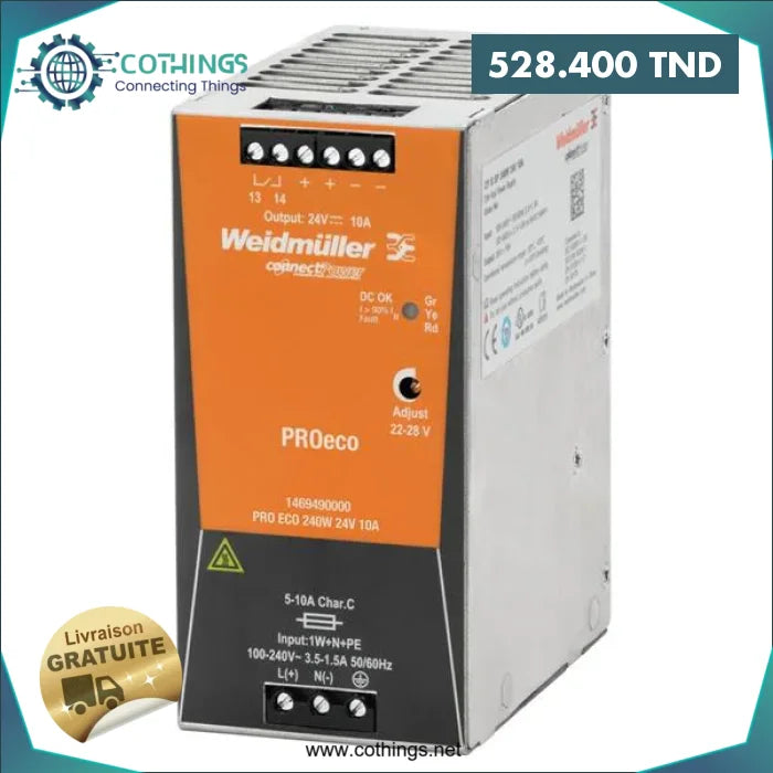 Acheter Alimentation PRO ECO 240W 24V 10A Weidmüller en Tunisie -  Disponible au meilleur prix sur CoThings