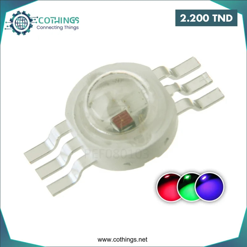 Acheter Ampoule LED haute puissance 1W 6PIN SMD RVB en Tunisie -  Disponible au meilleur prix sur CoThings