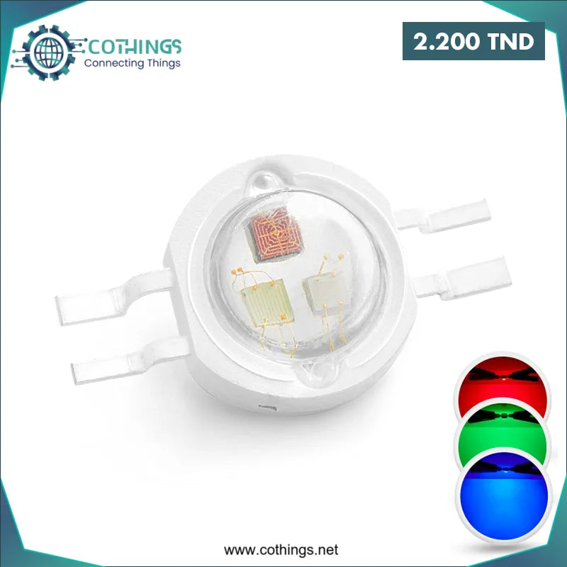 Acheter Ampoule LED haute puissance 3W 4PIN SMD RVB en Tunisie -  Disponible au meilleur prix sur CoThings