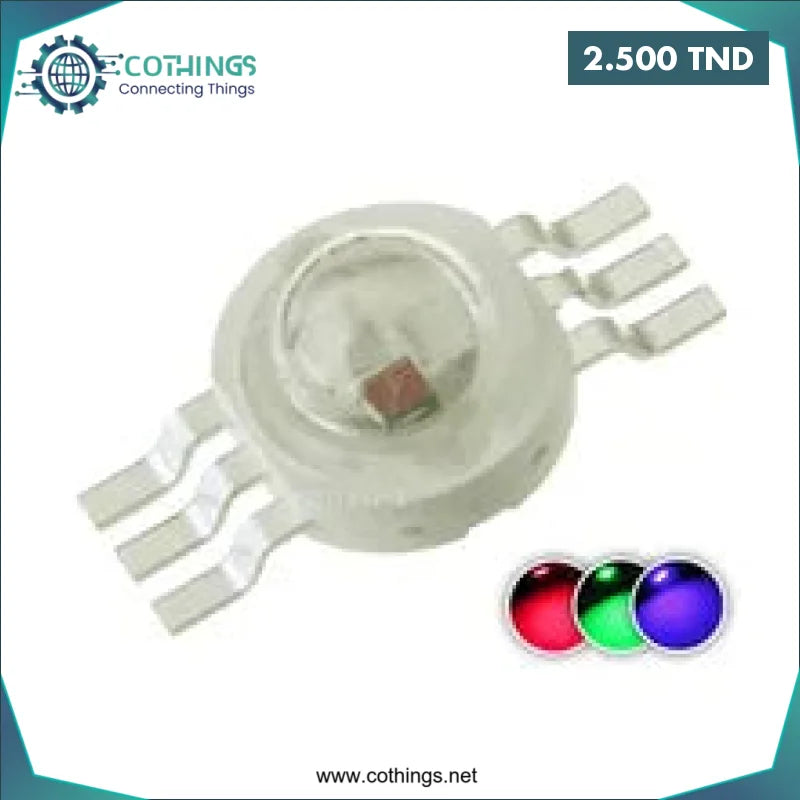 Acheter Ampoule LED haute puissance 3W 6PIN SMD RVB en Tunisie -  Disponible au meilleur prix sur CoThings