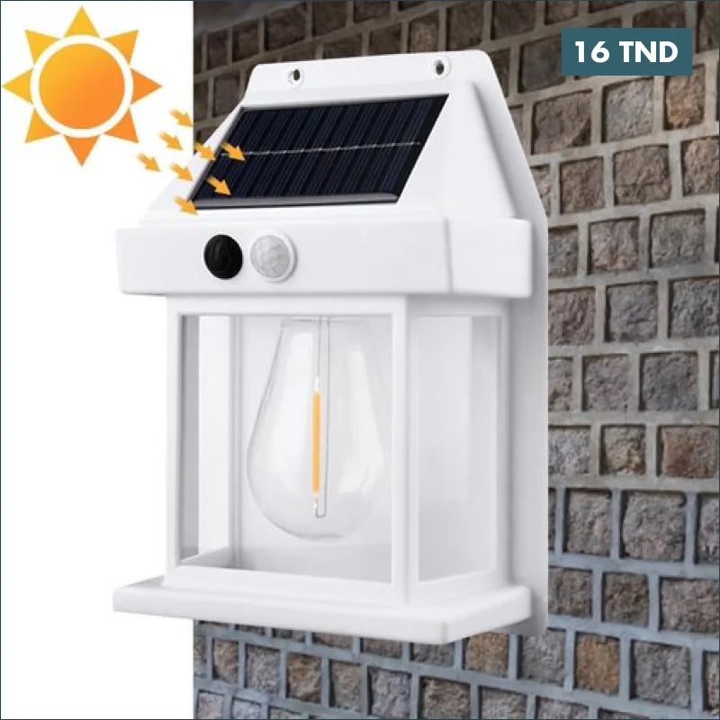 Acheter Applique Murale Solaire LED en Forme d’Ampoule – Détecteur de Mouvement-Blanc en Tunisie -  Disponible au meilleur prix sur CoThings