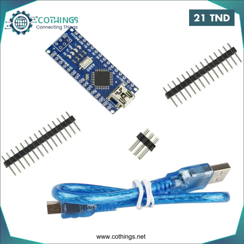 Acheter Arduino Nano V3.0 CH340 non soudée avec cable en Tunisie -  Disponible au meilleur prix sur CoThings