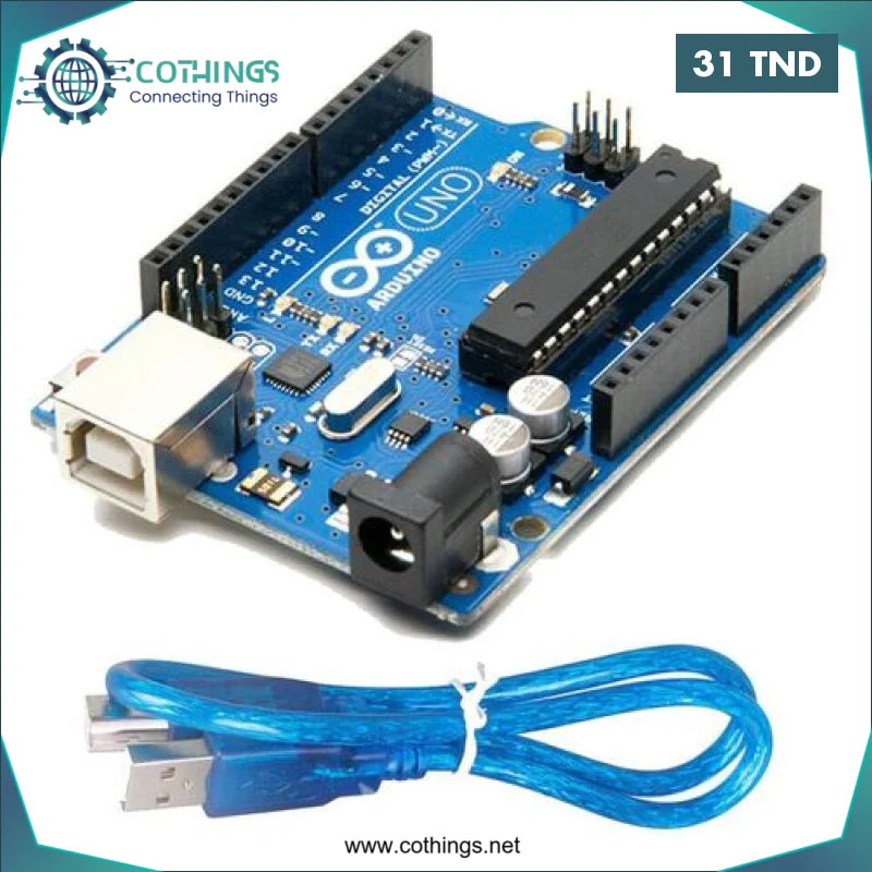 Acheter Arduino UNO R3 DIP + cable en Tunisie -  Disponible au meilleur prix sur CoThings