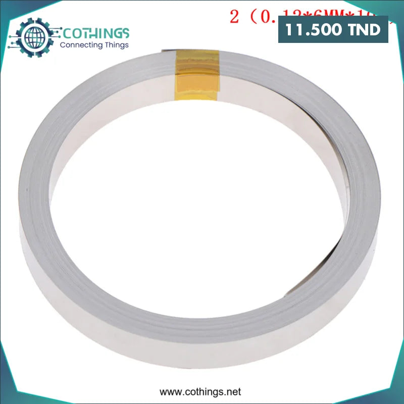 Acheter Bande d’acier nickelée de 0.12x6mm L=10M pour soudure de pack de batteries 18650 en Tunisie -  Disponible au meilleur prix sur CoThings