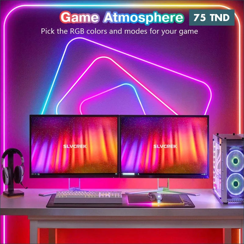 Acheter Bande Neon Flexible LED 5M Étanche RGB Adressable Télécommande / Application mobile / Musique en Tunisie -  Disponible au meilleur prix sur CoThings