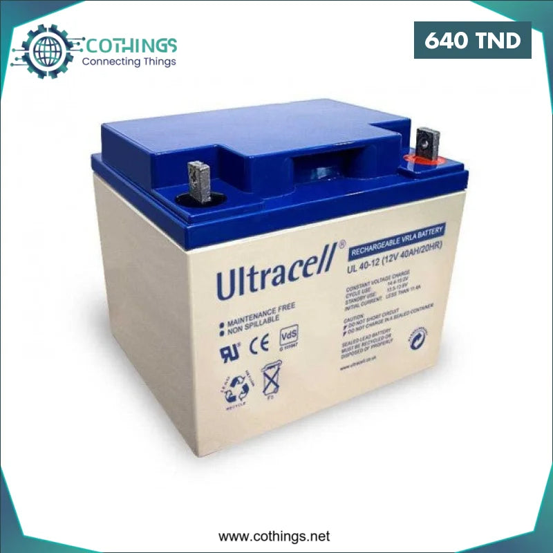 Acheter Batterie Acide ULTRACELL 12V 40Ah en Tunisie -  Disponible au meilleur prix sur CoThings