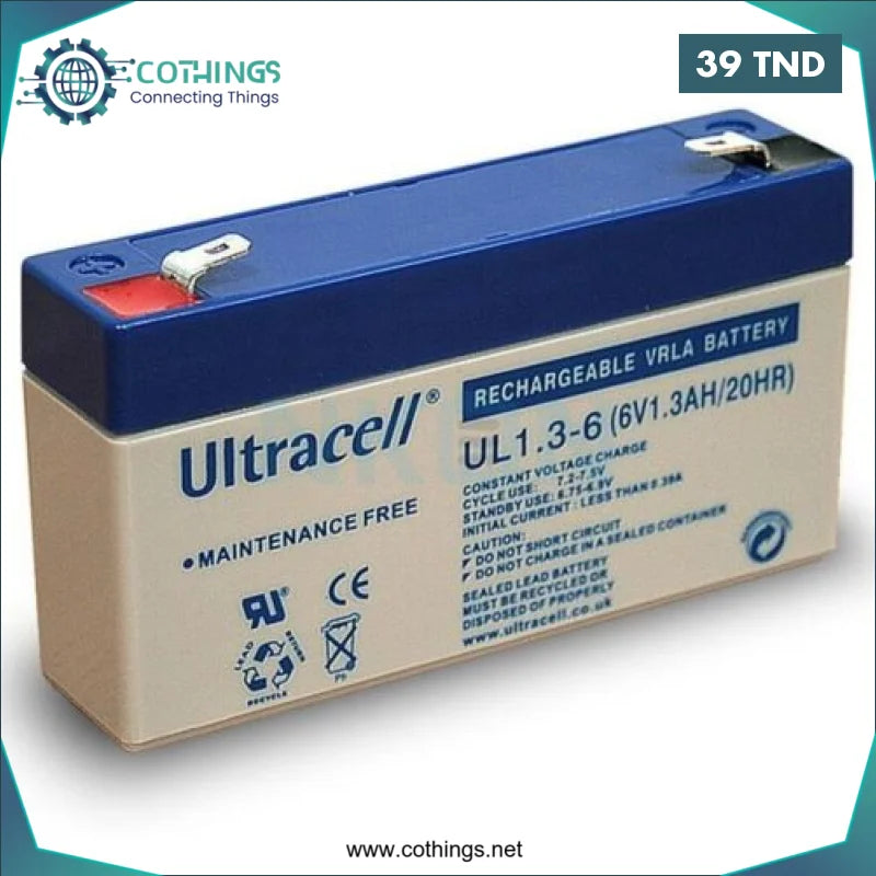Acheter Batterie Acide ULTRACELL 6V 1.3Ah en Tunisie -  Disponible au meilleur prix sur CoThings