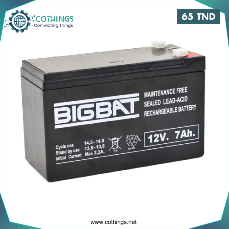 Acheter Batterie AGM 12V 7Ah BIGBAT en Tunisie -  Disponible au meilleur prix sur CoThings