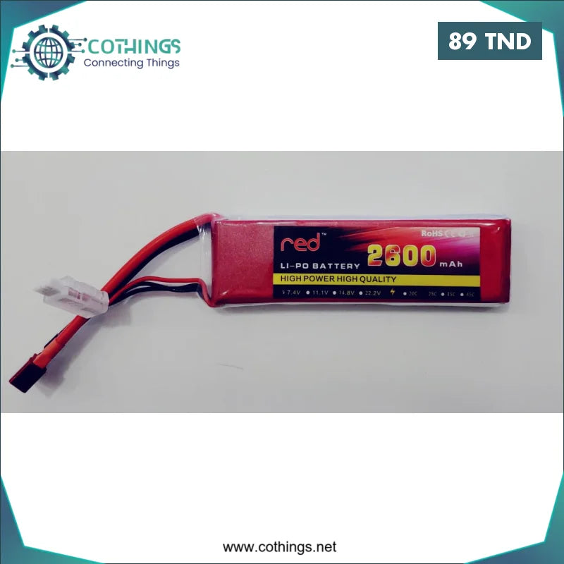 Acheter Batterie LIPO 2S 7.4V - 2600MAH 25C en Tunisie -  Disponible au meilleur prix sur CoThings