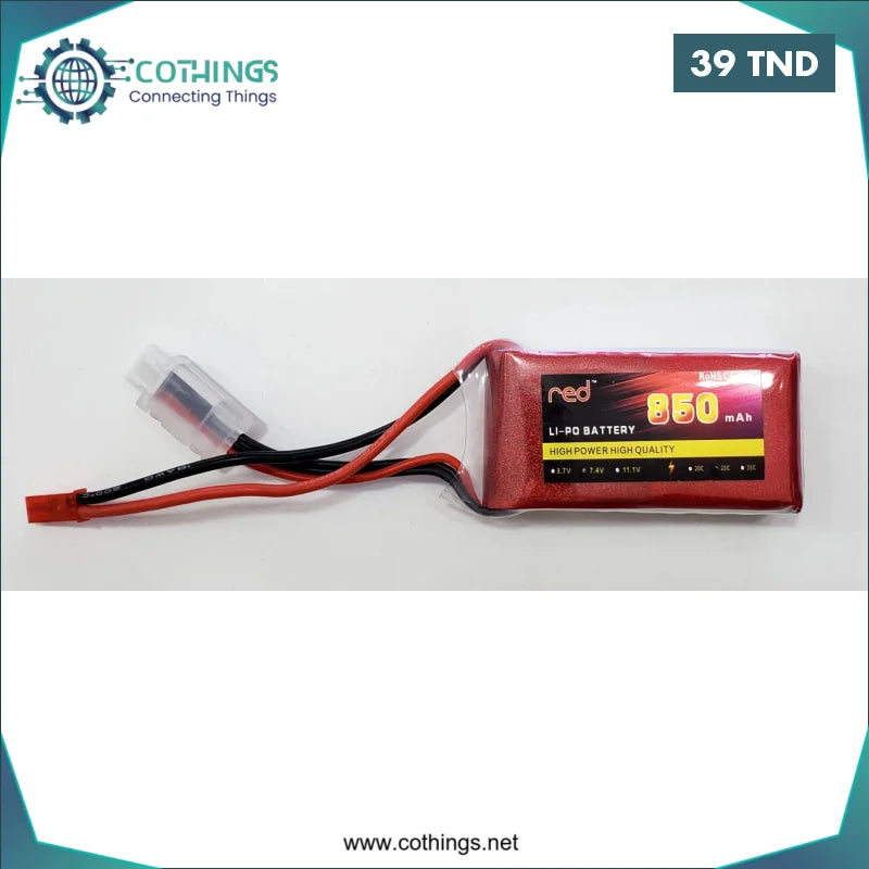 Acheter Batterie Lipo 2S 7,4V - 850MAH 25C en Tunisie -  Disponible au meilleur prix sur CoThings
