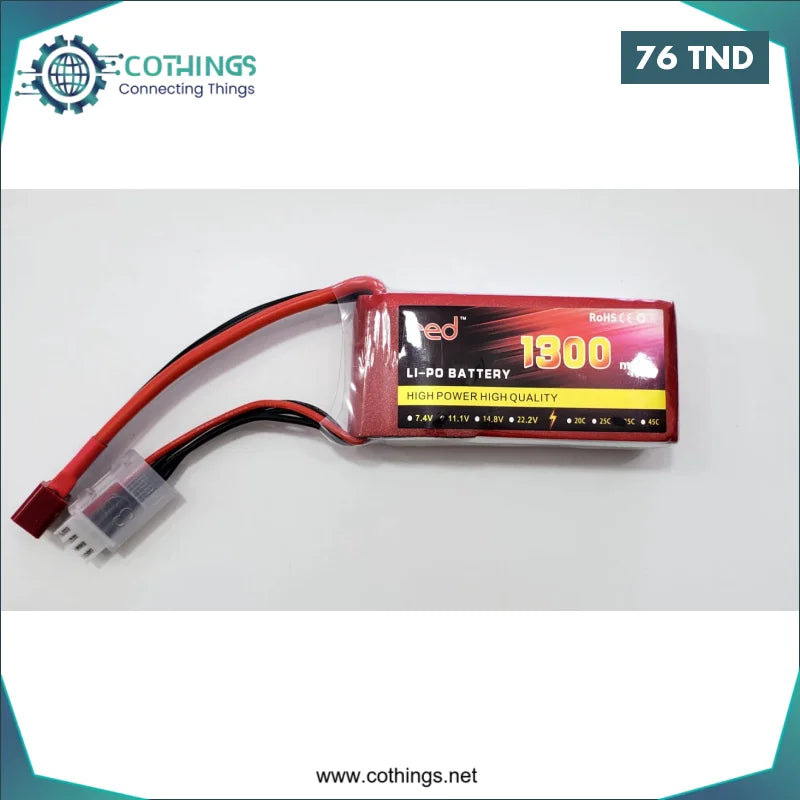 Acheter Batterie Lipo 3S 11,1V - 1300mAh 25c en Tunisie -  Disponible au meilleur prix sur CoThings