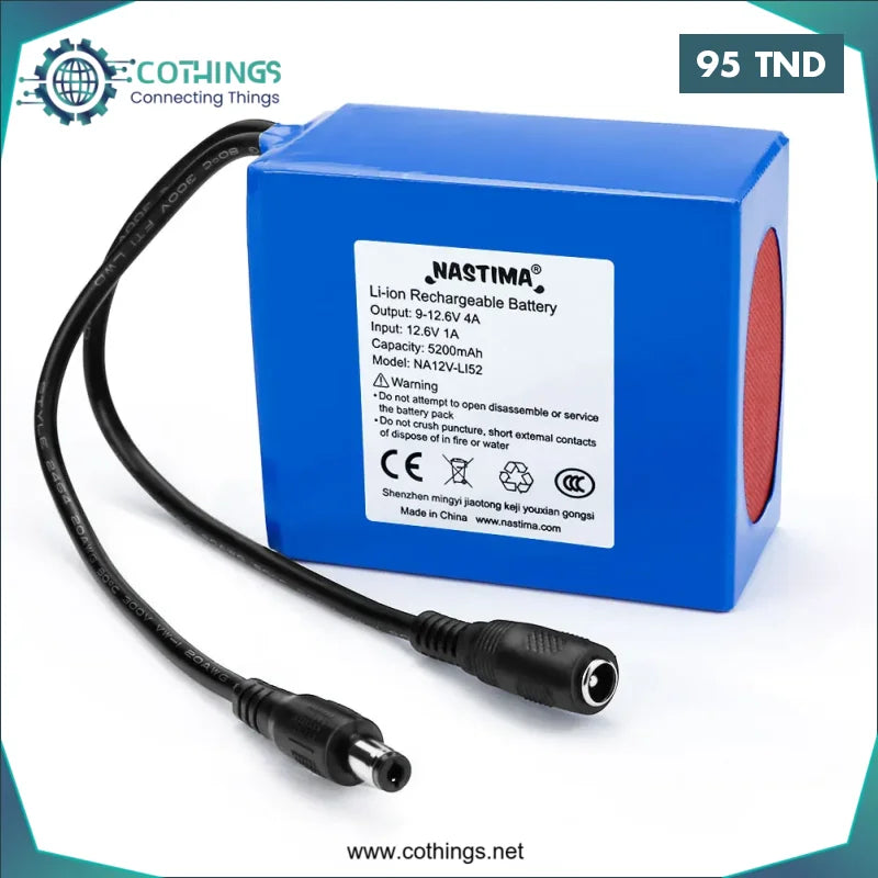 Acheter Batterie Nastima 12 V 5200 mAh pour rubans LED en Tunisie -  Disponible au meilleur prix sur CoThings
