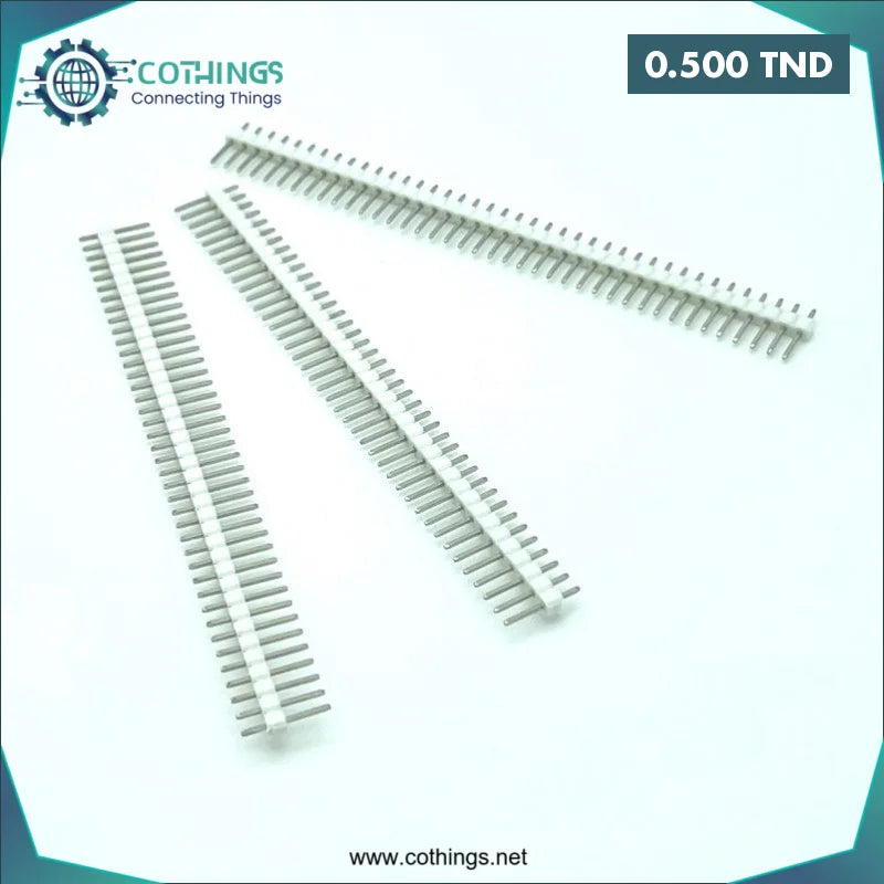 Acheter Blanche Barrette mâle simple rangée 2,54 mm, 1 x 40 broches en Tunisie -  Disponible au meilleur prix sur CoThings