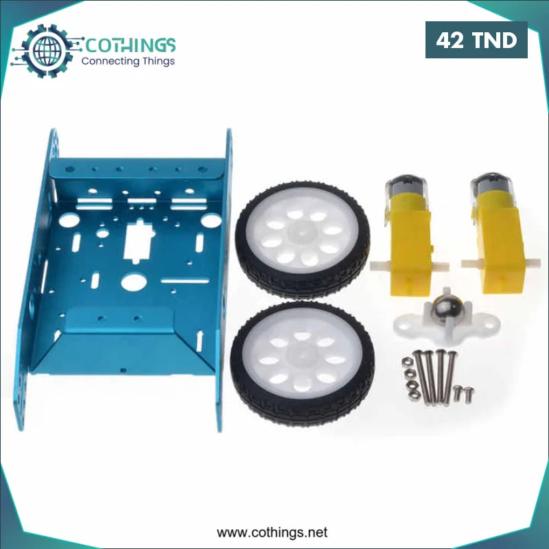 Acheter Blue 2WD Aluminum Smart Robot Car Chassis Kit DIY en Tunisie -  Disponible au meilleur prix sur CoThings