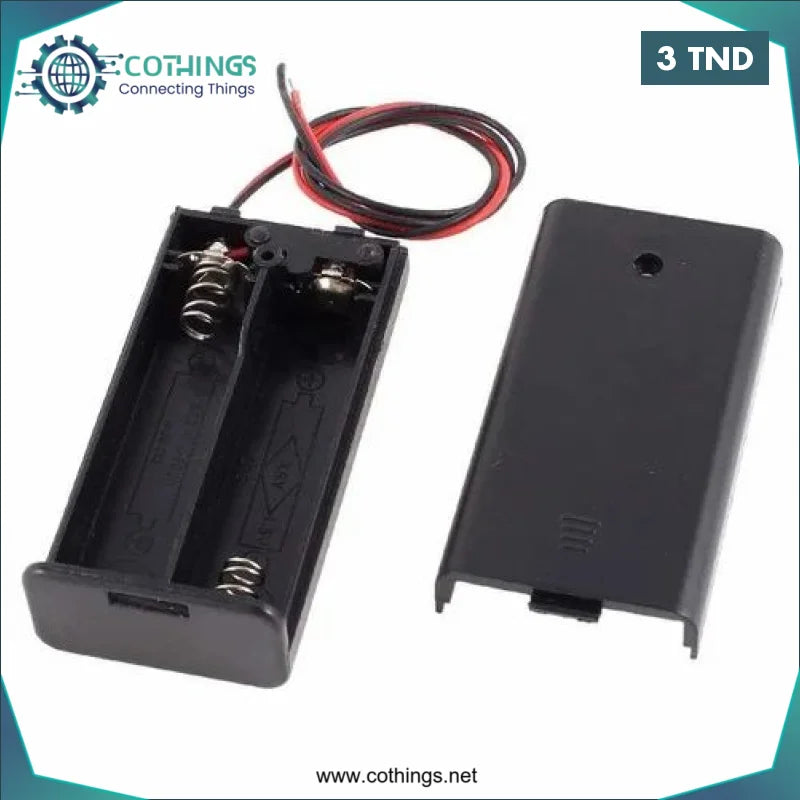 Acheter Boîtier avec interrupteur pour 2 cellules 18650 en Tunisie -  Disponible au meilleur prix sur CoThings