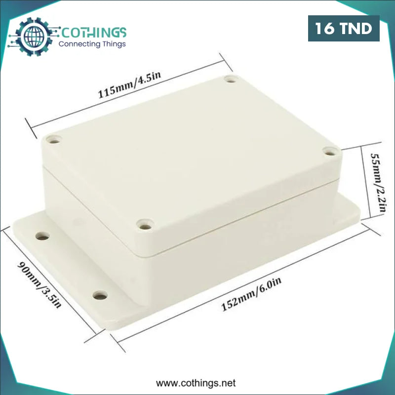 Acheter Boîtier de projet en plastique ABS 115x90x55 mm IP65 avec trou arrière pour montage mural en Tunisie -  Disponible au meilleur prix sur CoThings