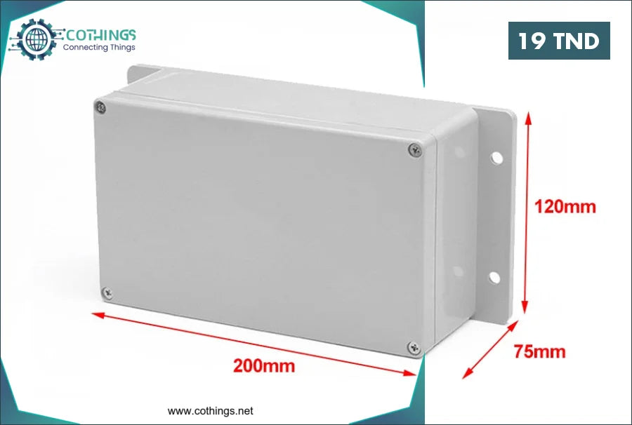 Acheter Boîtier de projet en plastique ABS 200x120x75 mm IP65 avec trou arrière pour montage mural en Tunisie -  Disponible au meilleur prix sur CoThings
