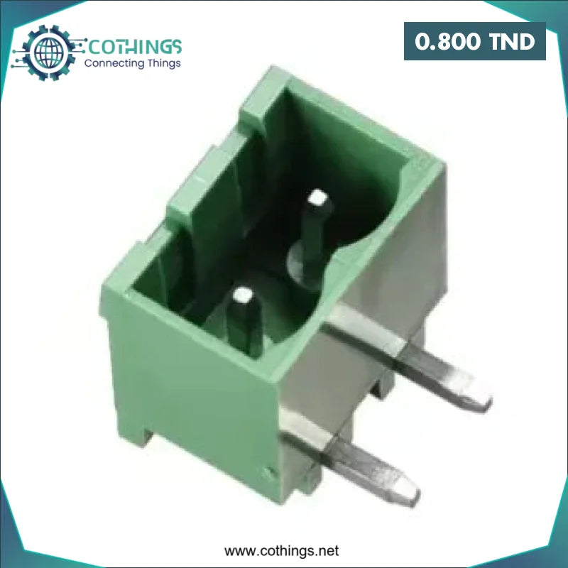 Acheter Bornier coudé 2 voies mâle 5,08 mm KF2EDGK-2P en Tunisie -  Disponible au meilleur prix sur CoThings