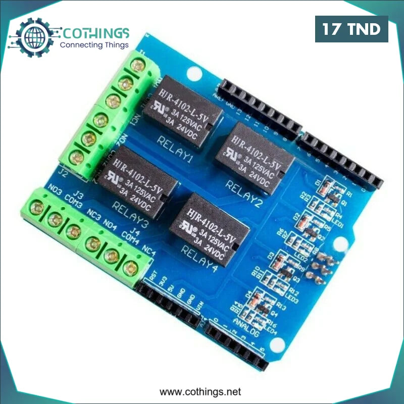 Acheter Bouclier Relais 4 Cannaux 5V en Tunisie -  Disponible au meilleur prix sur CoThings