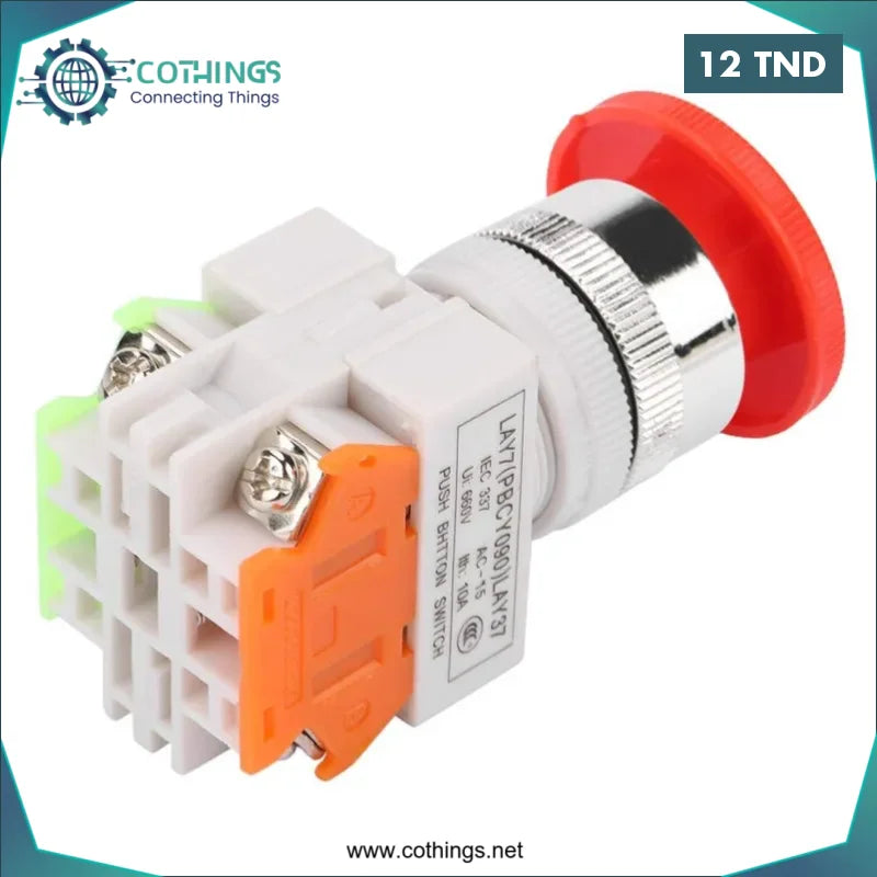 Acheter Bouton Arrêt d’urgence rouge AC 660V 10A Lay37-11ZS en Tunisie -  Disponible au meilleur prix sur CoThings