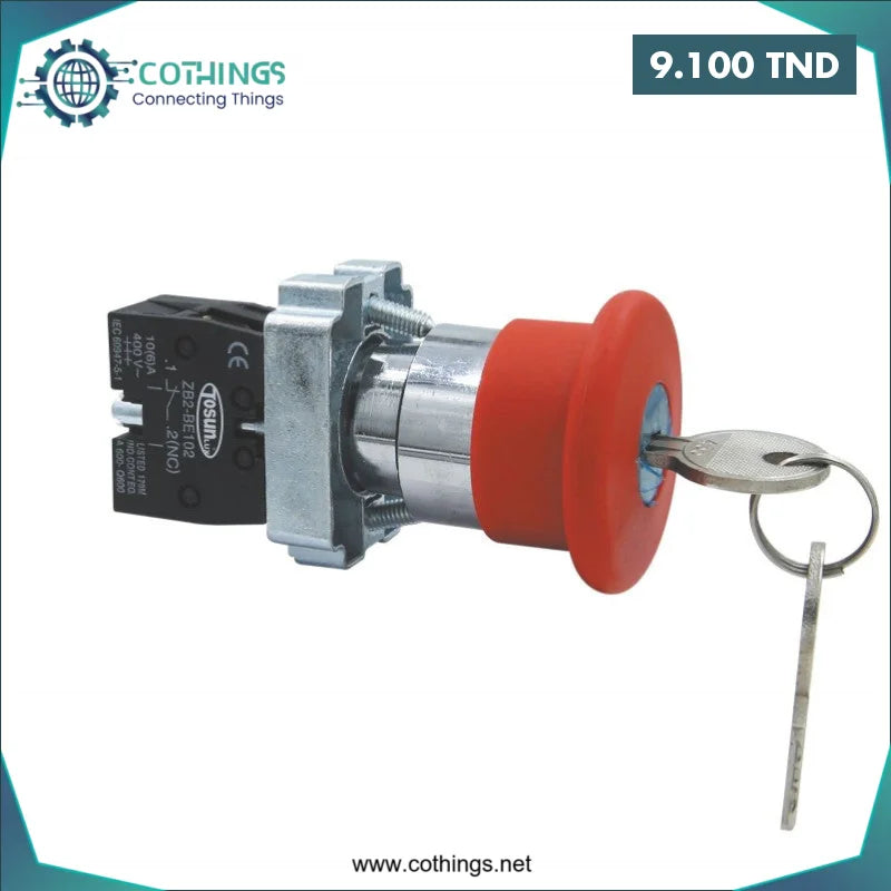 Acheter Bouton d'arrêt d'urgence à clé NP2-BS142 – Ø22 mm – 1NO + 1NC – Déverrouillage par clé en Tunisie -  Disponible au meilleur prix sur CoThings