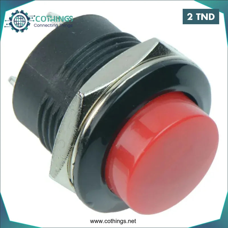 Acheter Bouton poussoir NO - diamètre 16mm rouge, 3A 125V en Tunisie -  Disponible au meilleur prix sur CoThings