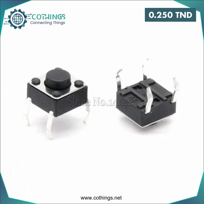 Acheter Bouton-poussoir tactile 6x6x4,3 mm en Tunisie -  Disponible au meilleur prix sur CoThings