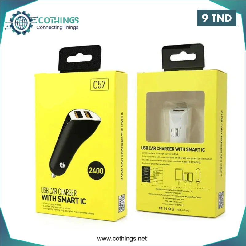 Acheter C57 Allume Cigar 12W 2.4A en Tunisie -  Disponible au meilleur prix sur CoThings
