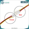 Acheter cable 3 fils avec connecteur male femelle xh2.54 2p l=20cm en Tunisie - Disponible au meilleur prix sur CoThings