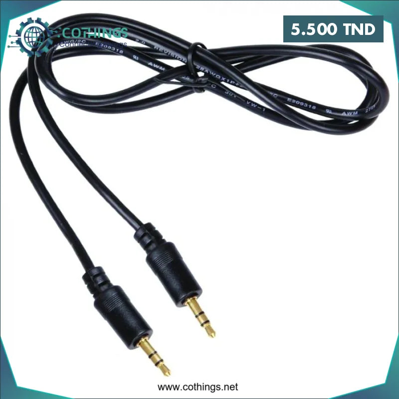 Acheter CABLE AUDIO JACK 3.5MM MALE/MALE 3M en Tunisie -  Disponible au meilleur prix sur CoThings