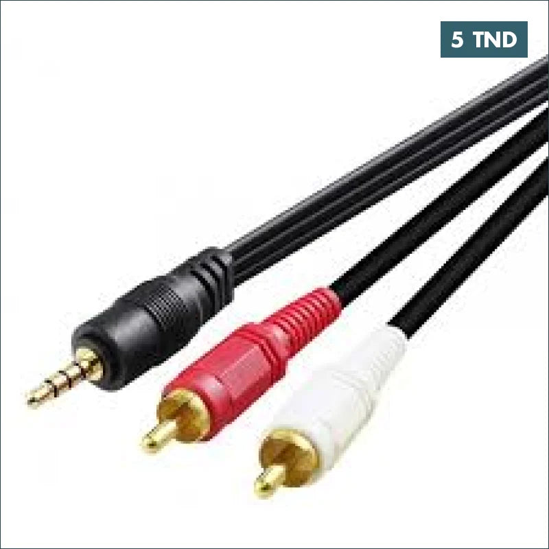 Acheter Câble Audio Jack vers 2 RCA 1.5M en Tunisie -  Disponible au meilleur prix sur CoThings