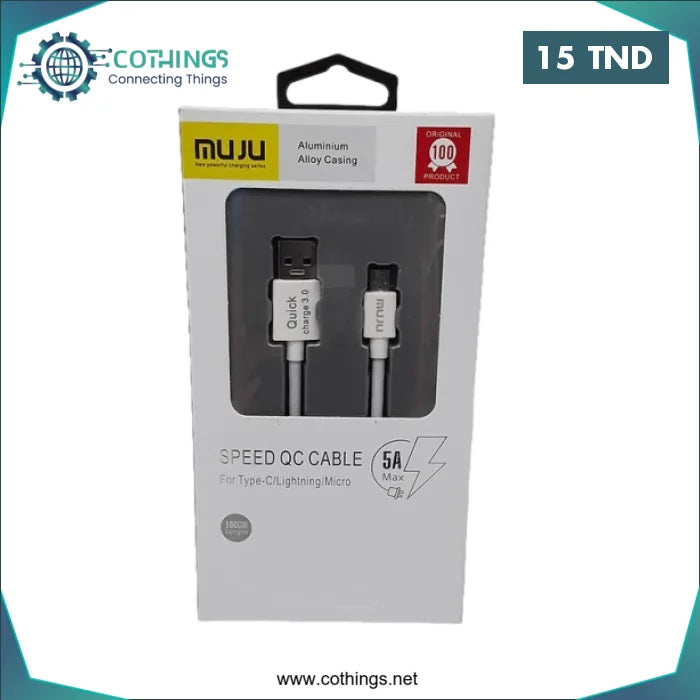Acheter Cable chargeur Android MUJU 5A en Tunisie -  Disponible au meilleur prix sur CoThings
