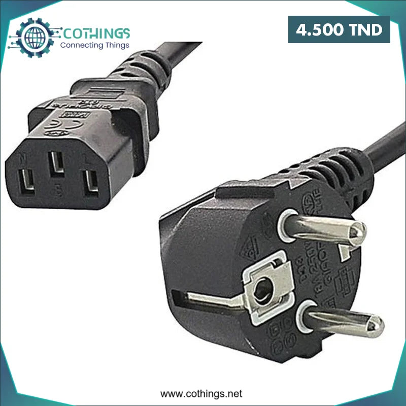 Acheter CÂBLE D'ALIMENTATION PC DE BUREAU en Tunisie -  Disponible au meilleur prix sur CoThings