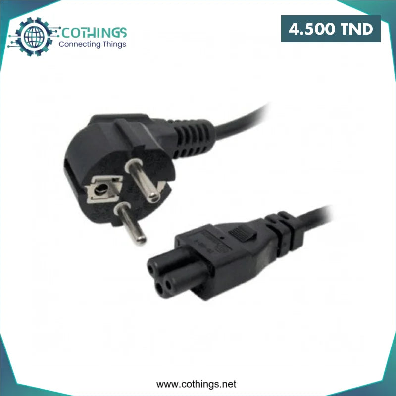 Acheter CABLE D'ALIMENTATION TREFLE POUR CHARGEUR PC PORTABLE en Tunisie -  Disponible au meilleur prix sur CoThings