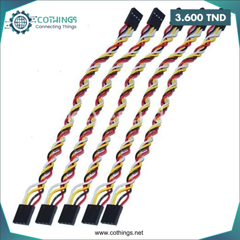 Acheter Câble Dupont femelle à 4 broches 2,54 mm torsadé en Tunisie -  Disponible au meilleur prix sur CoThings