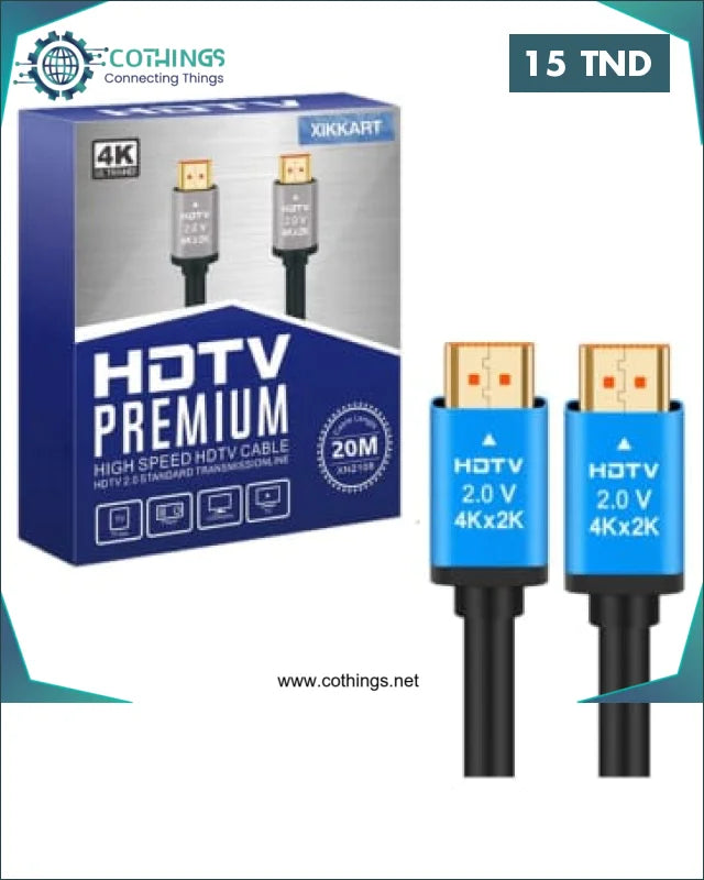 Acheter CABLE HDMI 3M 4K HDTV PREMIUM en Tunisie -  Disponible au meilleur prix sur CoThings