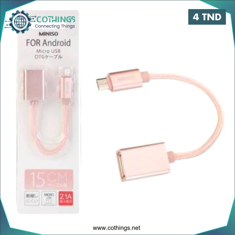 Acheter CABLE OTG usb vers micro usb 15cm en Tunisie -  Disponible au meilleur prix sur CoThings