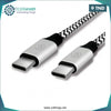 Acheter Cable USB Type C vers USB Type C en Nylon Tressé - Gris Argenté en Tunisie - Disponible au meilleur prix sur CoThings